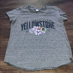 Women's Gray Yellowstone Floral Graphic Tee